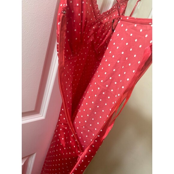 Japna Slip Dress Sz M Babydoll Red Pink Polka Dot Valentines Coquette 90s Style - Picture 9 of 14